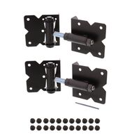 7Penn Self-Closing Black Gate Hinge 2-Pack with Installation Screws and Swing Adjuster Tool - Outdoor Vinyl/Wood Fence