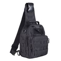 Qcute Oxford Fabric Multifunctional Unisex Chest Shoulder Satchel Bag,Tactical Sling Pack/Camping Shoulder Pack,Fit for iPod, iPad,iPhone 6 6Plus,MP3,S6 Android Smart Phone (Black)
