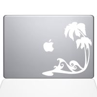 The Decal Guru Beach Wave Decal Vinyl Sticker, 13" MacBook Pro (2016 & Newer Models), White (1449-MAC-13X-W)