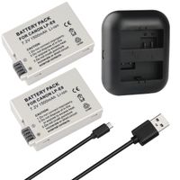 ARyee LP-E8 Camera Battery Compatible with Canon EOS 600D 550D 650D 700D Kiss X4 X5 X6 Digital Camera Canon Rebel T3i T2i T4i T5i, Dual Charger and 2-Pack Battery Set