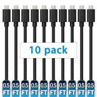 Short Micro USB Cable,Mopower 10 Pcs 0.5FT High Speed USB 2.0 A Male to Micro B Charge and Sync Cables for Samsung,LG,BlackBerry and Motorola Smartphones & Tablets Black (10-Pack)