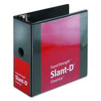 Cardinal SuperStrength ClearVue Locking Slant-D Ring Binder, 5-Inch, Black (10901)