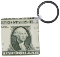 3dRose Dollar Bill - Key Chains, 2.25 x 4.5 inches, set of 2 (kc_34647_1)