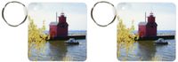 3dRose Holland Harbor Lighthouse at Holland, Michigan - US23 DFR0047 - David R. Frazier - Key Chains, 2.25 x 4.5 inches, set of 2 (kc_91178_1)