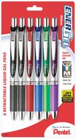 Pentel EnerGel Deluxe RTX Gel Ink Pens, 0.7 Millimeter Metal Tip, Assorted Colors, 6 Pack (BL77BP6M)