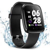 Verpro Smart Watch, Waterproof Fitness Activity Tracker with Heart Rate Monitor, Wearable Oxygen Blood Pressure Wrist Watch, Bluetooth Running GPS Tracker Sport Band, Black