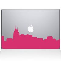 The Decal Guru 2301-MAC-15X-BG Nashville City Skyline Decal Vinyl Sticker, 15" MacBook Pro (2016 & Newer), Pink