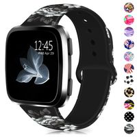 GeekSpark Bands Compatible with Fitbit Versa/Versa 2/Versa Lite SE,Soft Silicone Fadeless Pattern Printed Wristband Versa Smart Fitness Watch, Women Men
