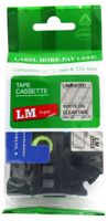 LM Tapes - Premium 1/2" White Print on Clear Label (12mm 0.47 Laminated) Compatible with Brother TZe-135 P-Touch Tape TZ-135 and Comes with a Great Tape Color/Size Guide.