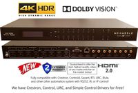8x8 HDMI 4K HDR Matrix Switcher 18GBPS Ultra YUV 4:4:4 HDCP2.2 60Hz HDMI 2.0B Dolby Atmos HDTV Routing SELECTOR SPDIF Audio CONTROL4 Savant Home Automation Switch IP RS232
