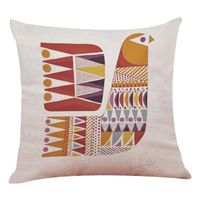 Hemlock Geometric Bird Pillow Covers, Square Pillow Cases Geometry Sofa Cushion Covers (E)