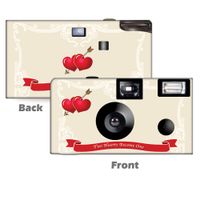 5 Two Hearts Wedding Disposable Cameras, Anniversary, Single use, Flash WM-80008-C