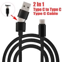 Chezaa Micro USB Cable, 2 in 1 Type C to Type C USB Data Sync Charger Cable Cord Lead for MacBook Air & Pro (Black)