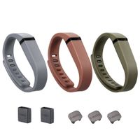 i-smile 3PCS Replacement Bands with Metal Clasps for Fitbit Flex / Wireless Activity Bracelet Sport Wristband / Fitbit Flex Bracelet Sport Arm Band (No tracker, Replacement Bands Only) & Silicon Fastener Ring For Free (Coffee&Grey&Army Green, Small)