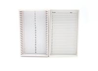 Heathrow Scientific HD15989R White Foam Lined 25 Place Microscope Slide Box, 5.5" Length x 3.5" Width x 1.24" Height