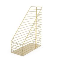 U Brands Metal Magazine Holder, Desktop Accessory, Vena Collection, Gold