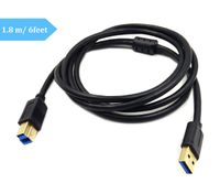 Poyiccot Printer Cable 3.0 USB A Male USB Male B 6feet USB 3.0 Type B Cable with Magnetic Ring Scanner Cord for HP, Canon, Lexmark, Epson, Dell, Xerox, Samsung