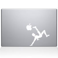 The Decal Guru Soccer Bicycle Kick MacBook Decal Vinyl Sticker - 12" MacBook - White (1178-MAC-12M-W)