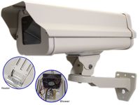 Evertech Security Surveillance Outdoor Camera Housing with Bracket and Build in 12V DC Heater-Blower Weatherproof Heavy Duty Aluminum