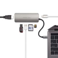 Pepper Jobs USB C HDMI Adapter Hub to PD Port, HDMI Port,2 X USB 3.0 Port,TF/SD Card Reader Port,USB C to HDMI Adapter for Apple MacBook 12" / New MacBook Pro 15" 2017 /ChromeBook and More