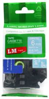 LM Tapes - Brother PT-D600 Label Printer 6mm White on Blue Compatible TZe P-touch Tape (1/4" 0.23 Laminated) for Brother Model PTD600 Label Maker
