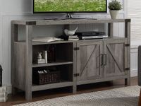 Home Accent Furnishings New 58 Inch Wide Barndoor Highboy Television Stand (58 Inch, Grey Wash)