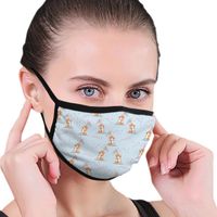 Cartoon Fox Wolf Catch Heart Unisex Cotton Mouth Mask Anti Dust Kawaii Face Masks