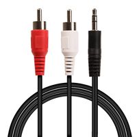 WAWPI 3.5mm Male 1/8" Plug to 2 Dual RCA Stereo Audio Adapter Y Cable Speaker Cord (25Feet/8m)