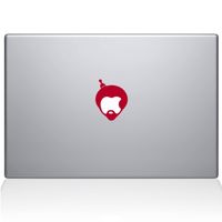 The Decal Guru 2054-MAC-15P-DR Afro Apple Logo Decal Vinyl Sticker, Red, 15" MacBook Pro (2015 & Older)