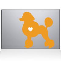 The Decal Guru Poodle Love Silhouette Decal Vinyl Sticker, 15" MacBook Pro (2016 & Newer Models), Yellow (2338-MAC-15X-SY)