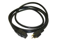 Interpower 86226060 North American NEMA 6-15 Cord Set, NEMA 6-15 Plug Type, IEC 60320 C19 Connector Type, Black Plug Color, Black Cable Color, 15A Amperage, 250VAC Voltage, 2.5m Length