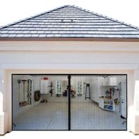 Magnetic Garage Door Screens 16x7 ft Double Door Mesh with Hook and Loop Tape Durable Fiberglass Garage Screen Cover Kit Garage Door Curtain