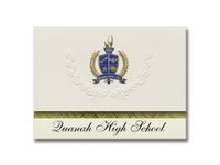 Signature Announcements Quanah High School (Quanah, TX) Graduation Announcements, Presidential style, Elite package of 25 with Gold & Blue Metallic Foil seal