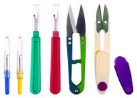 Ultima 6 Piece Colorful Seam Ripper/Nipper Set w/Carry case - 4 Stitch Rippers (2 Large & 2 Small), 1 Metal Nipper/Clipper, 1 Nipper/Clipper Plus Bonus Carry Case.