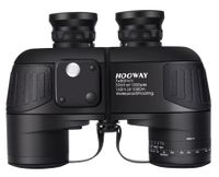 Waterproof Military 7x50 Marine Binoculars,Hooway Binoculars with w/Internal Rangefinder & Compass for Navigation,Boating(Black)