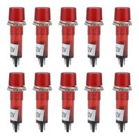 uxcell Signal Indicator Dash Light DC 12V, LED Bulbs XD10-3 Red, 10mm 2/5" Panel Mount 10Pcs