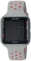 Armitron Sport Unisex 40/8417PGY Pink Accented Digital Chronograph Grey Perforated Silicone Strap Watch