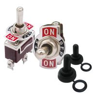 2pcs Momentary Switch Toggle Rocker Heavy Duty with Boot for 20A 125V SPDT 3 Position (ON)-Off-(ON) Spring Loaded Toggle Switch +2pcs Waterproof Cover 2 Years Warranty TEN-123