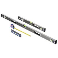 WORKPRO W002901A 4-Piece Measuring Tool Set, Torpedo, Spirit Level, Tape Measure with Carrying Bag