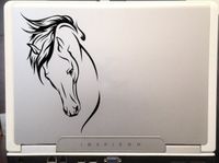 Horse Head beautiful silhouette for car truck laptop macbook window decal sticker approx. 8x4 inches (black)