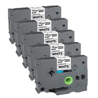 5Pack P Touch White Label Tapes 12mm (0.47 Inch) x 8m (26.2Ft) TZ 231 TZe231 Black on White, 5Pack Compatible Laminated Tape for Label Maker Brother PT-D200 PTD210 PTD600 PT-H100 PTH110
