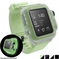Waterproof Apple Watch Case 38mm Series 2 with Premium Soft Silicone Apple Watch Band by Catalyst, Shock Proof Impact Protection, Glow in The Dark