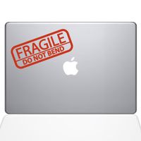 The Decal Guru Fragile Sticker MacBook Decal Vinyl Sticker - 12" MacBook - Orange (1064-MAC-12M-P)