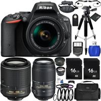 Nikon D5500 DSLR Camera (Black) Bundle with Nikon AF-P DX NIKKOR 18-55mm f/3.5-5.6G VR Lens, DX NIKKOR 55-200mm f/4-5.6G ED VR II Lens, DX NIKKOR 55-300mm f/4.5-5.6G ED VR Lens and Kit (31 Items)