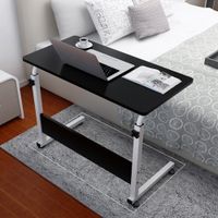 Transer Laptop Rolling Cart Standing Table Portable Height Adjustable Mobile Laptop Computer Stand Desk, US STOCK (Black)