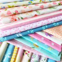flic-flac 50pcs 10 x 10 inches (25cmx25cm) Cotton Fabric Squares Quilting Sewing Floral Precut Fabric Square Sheets for Craft Patchwork (50pcs 25cm25cm)