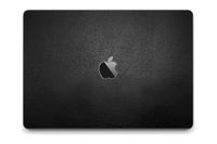 iCarbons Black Leather Vegan Skin Wrap for MacBook Pro 13" (Late 2016-Current, With Touchbar) Full Combo