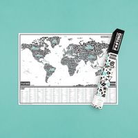 Luckies of London Ltd Scratch Map of The F#?ing World  - Scratch Off Poster of Swear Words Around The World - Profanity and Cuss Words in Different Languages