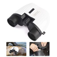 LuckBino Compact Binoculars High Power 10x22 Roof Prism Binocular with Low Light Night Vision,Waterproof Fogproof Binoculars (White)