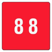 Smead DCC Numeric Color-Coded Labels, Number 8, Red, 250 Labels per Roll (67428)